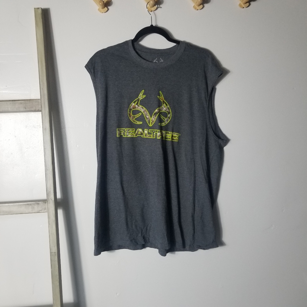 REALTREE MEN'S GRAY SLEEVELESS SHIRT SIZE XL
